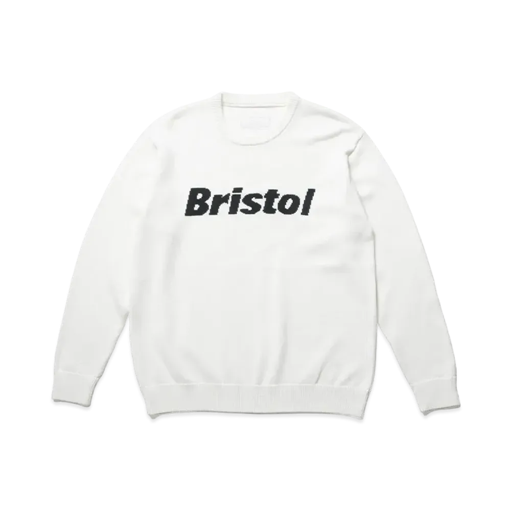 F.C.REAL BRISTOL Authentic Logo Crewneck Knit "Off White"