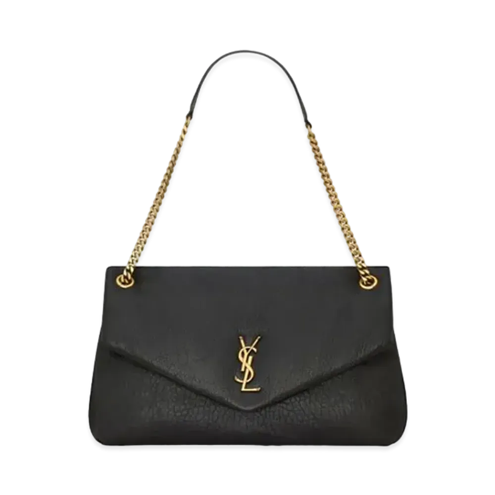 Saint Laurent Calypso Large in Grained Lambskin "Black"