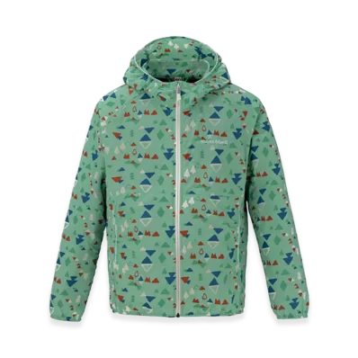 mont-bell Kid's Wind Blast Print Parka "Light Green"