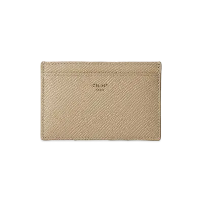 CELINE Card Holder in Grained Calfskin "Nude"