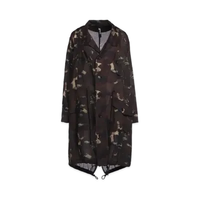 Ground Y Camouflage Pattern Viyella Puckering Mods Coat "Khaki"