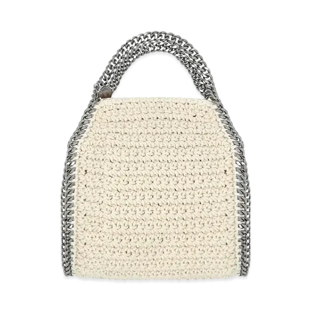 STELLA McCARTNEY Farabela Mini Crochet Tote "Butter Cream"