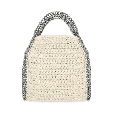 STELLA McCARTNEY Farabela Mini Crochet Tote "Butter Cream"