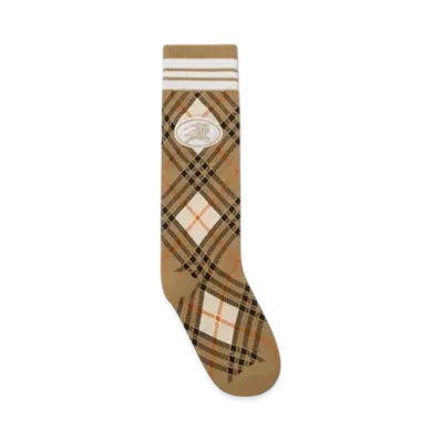 Burberry Argyle Check Stretch-cotton Blend Socks "Biscuit Beige"