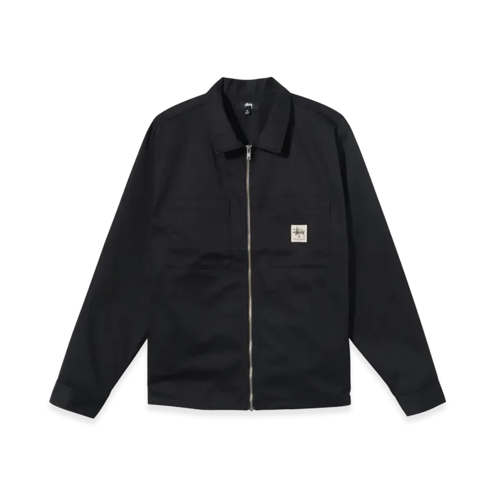 Stussy Zip Up Work LS Shirt "Black"