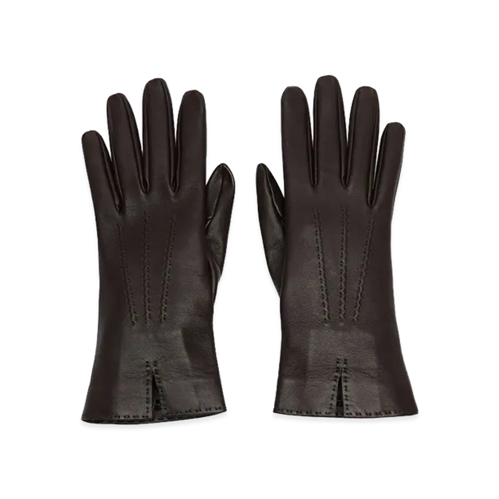 The Row Women's Florence Leather Gloves "Dark Brown"