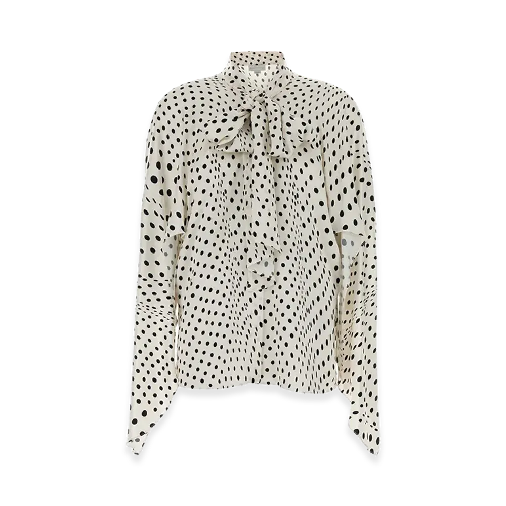 STELLA McCARTNEY Women's Printed Satin Shirt "White/Black"