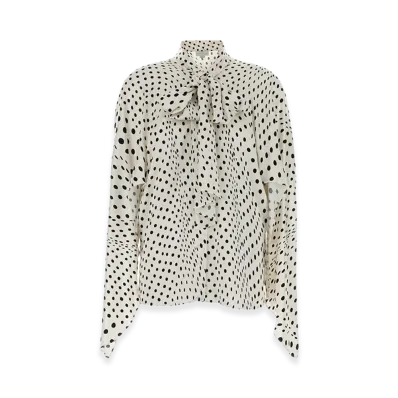 STELLA McCARTNEY Women's Printed Satin Shirt "White/Black"