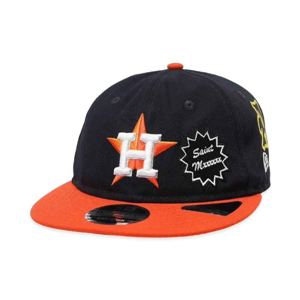 NEW ERA x SAINT Mxxxxxx x MLB Retro Crown 9Fifty Houston Astros "Navy/Orange"