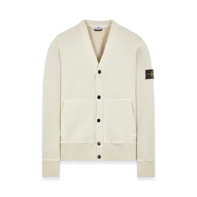 Stone Island 66255 Heavy Textured Fleece Garment Dyed Old Treatment V-Neck Cardigan Sweatshirt - 23FW "Stucco"