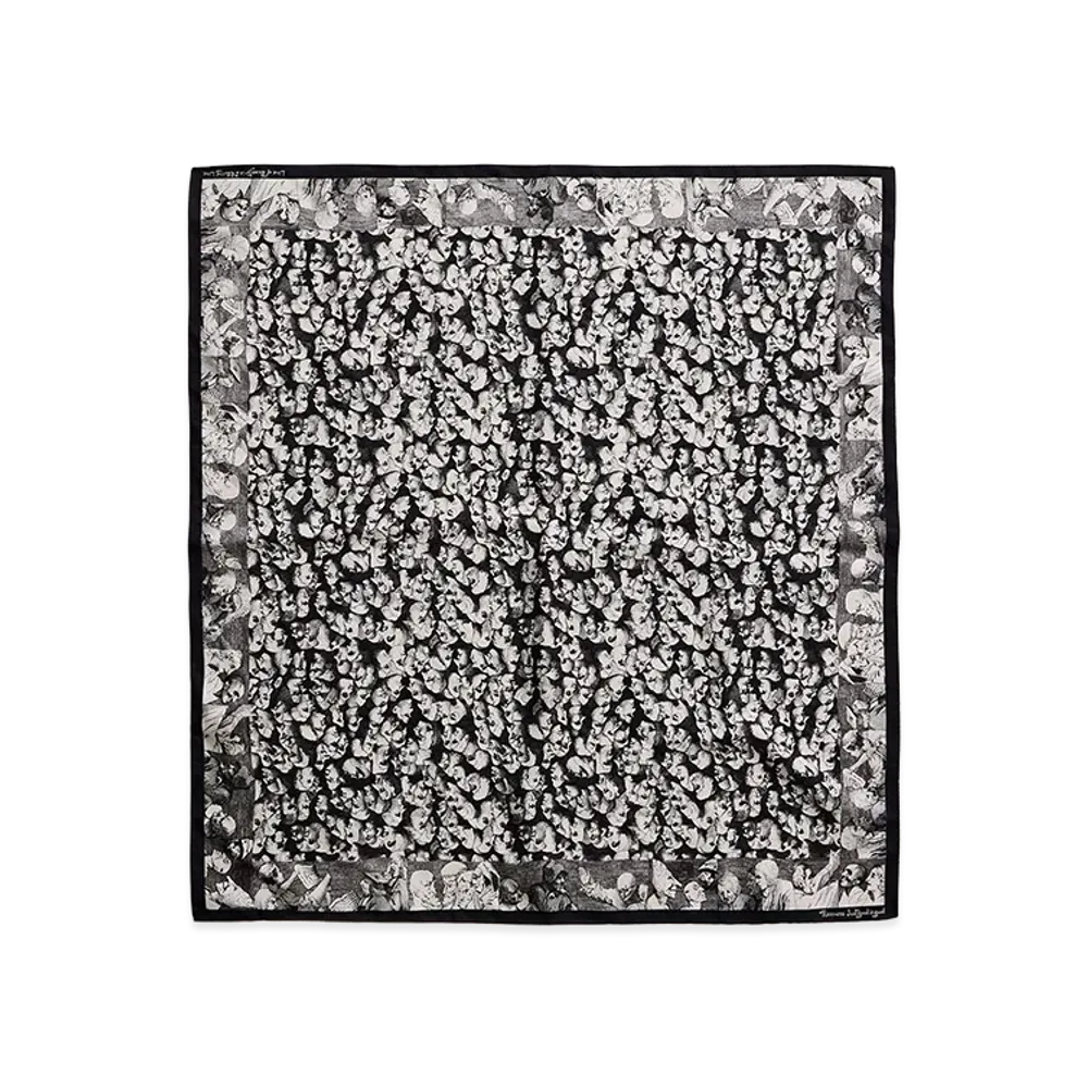NICENESS P.Harti Printed Silk Scarf "Black/White"