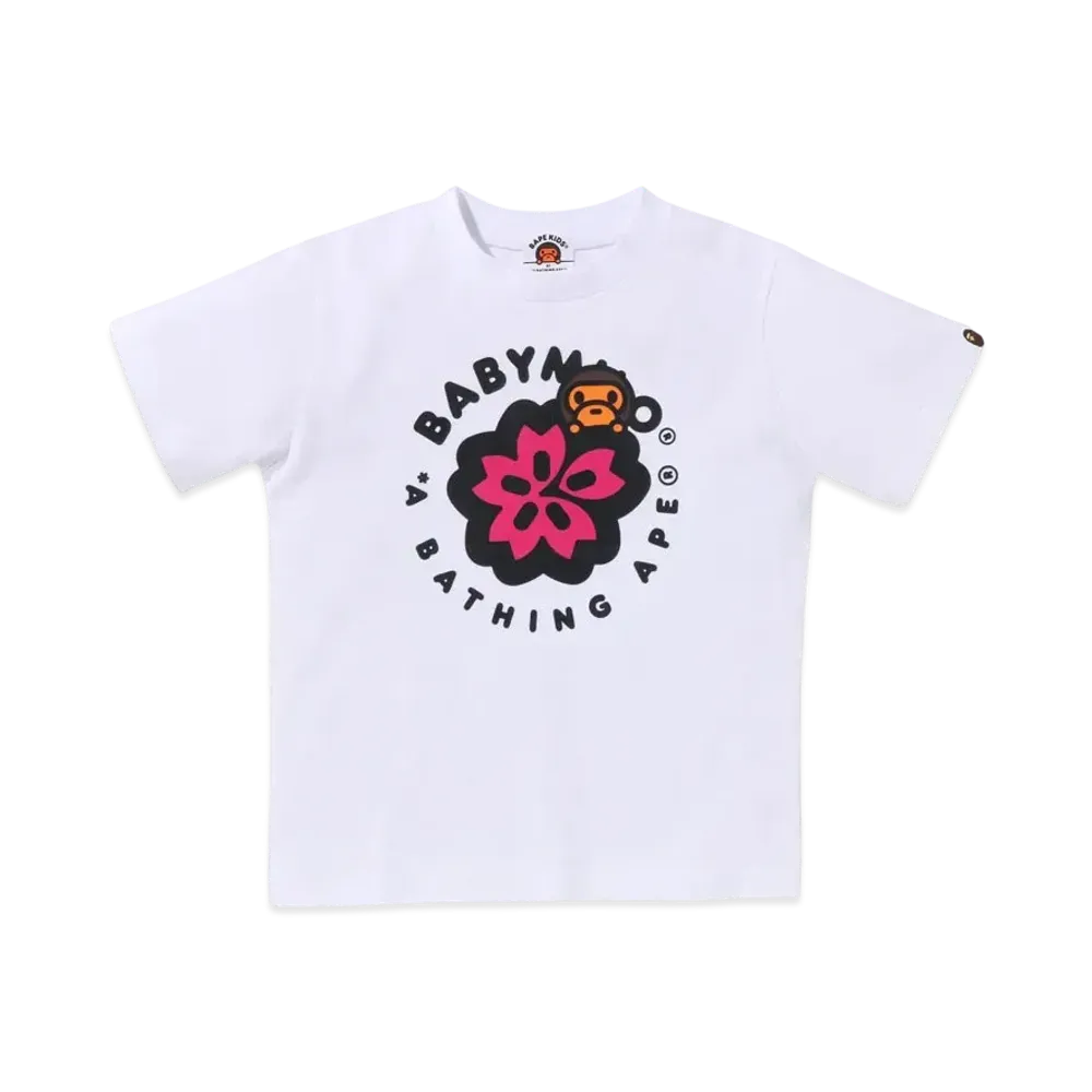 A BATHING APE Kids Sakura Baby Milo Tee "White"