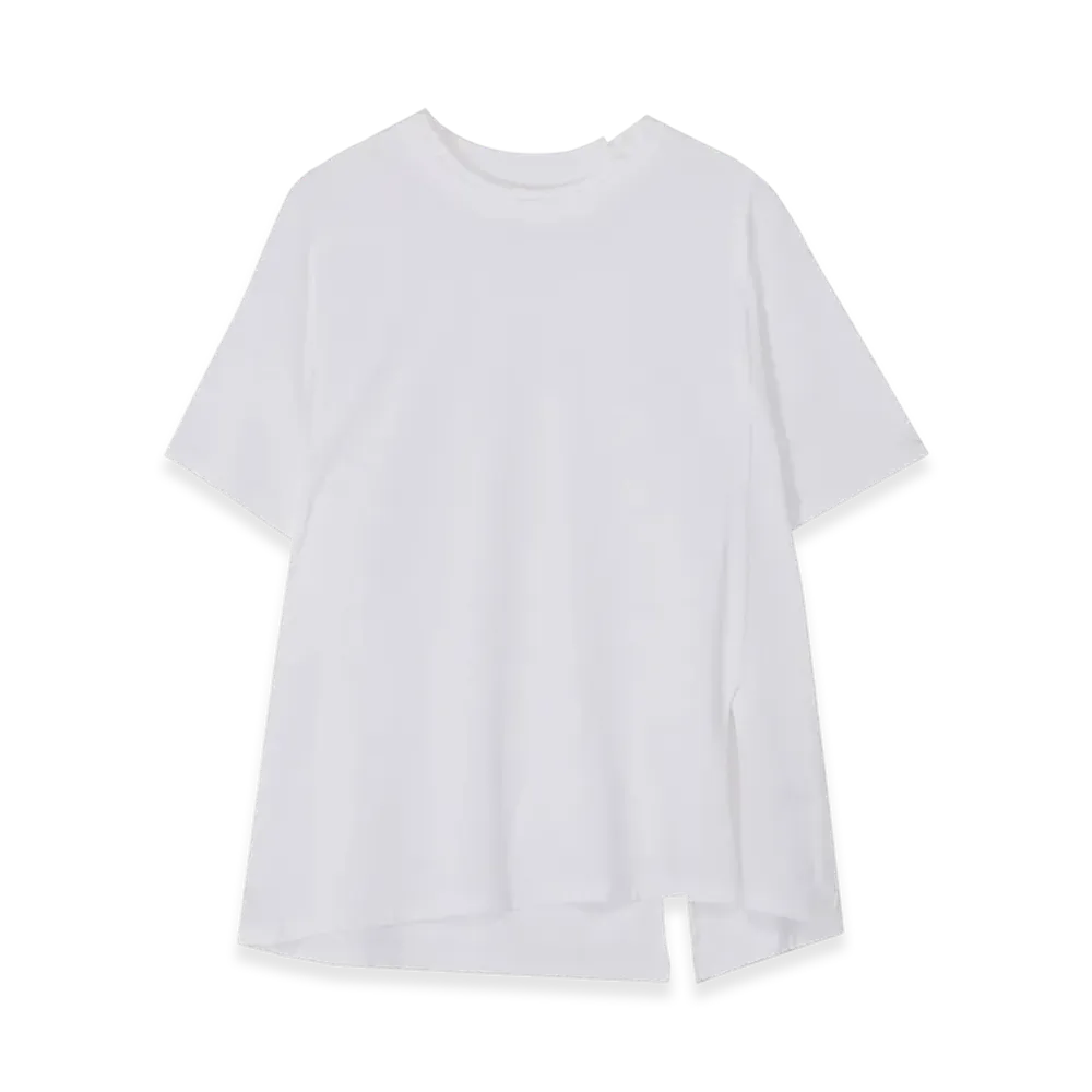 Ground Y Cotton Jersey T-Shirt Mix Tiered T-Shirt "White"