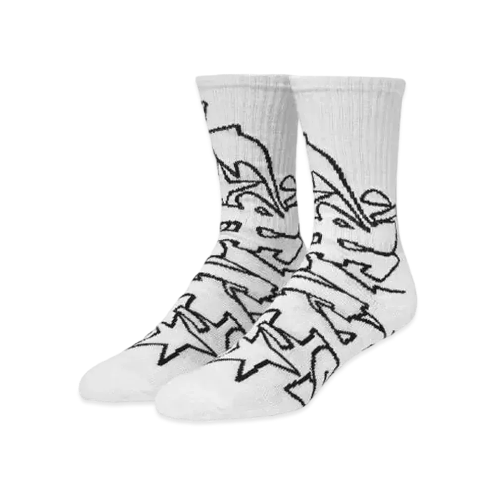 HUF Fall 24 Outlines Crew Socks "White"