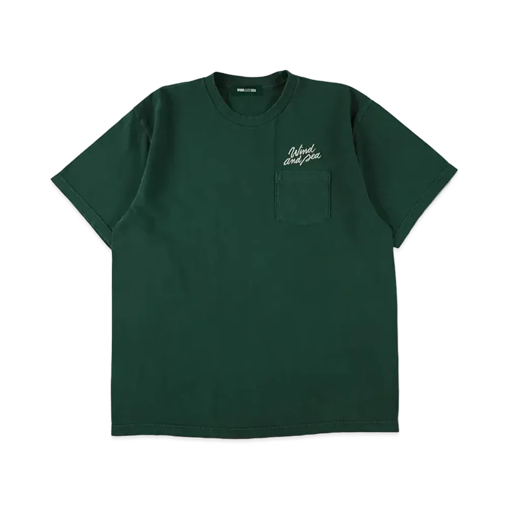 WIND AND SEA Overdyed Pocket Tee "Dark Green"