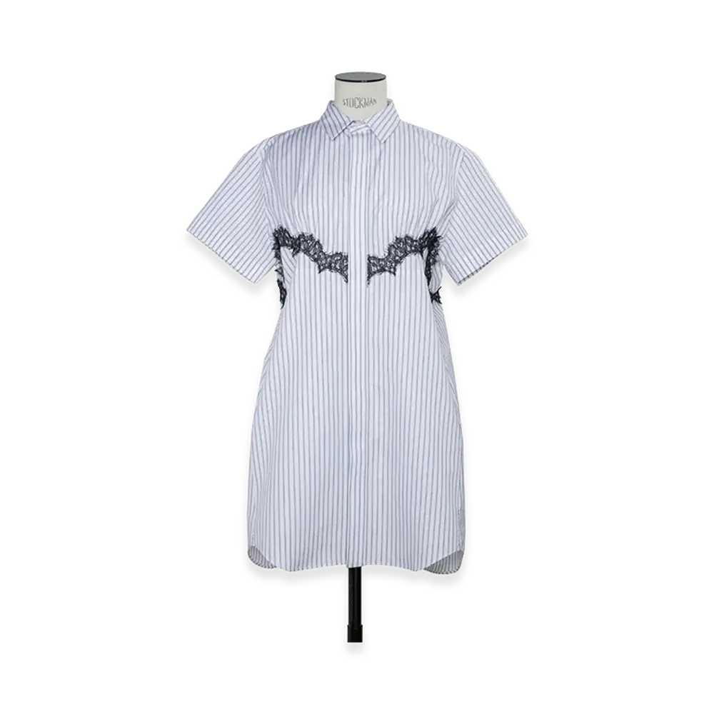 sacai Women's Poplin Dress "Off White Stripe"