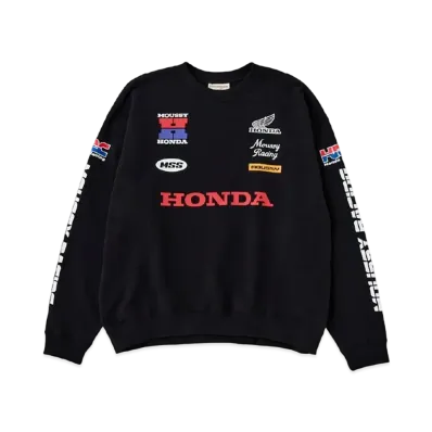 MOUSSY x HONDA HRC Sponsor Logo Pull Over "Black"