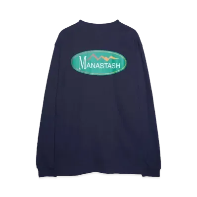 MANASTASH HEMP L/S TEE ORIGINAL LOGO "NAVY"