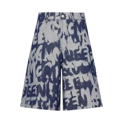 Alexander McQUEEN McQueen Graffiti Denim Shorts "Indigo"