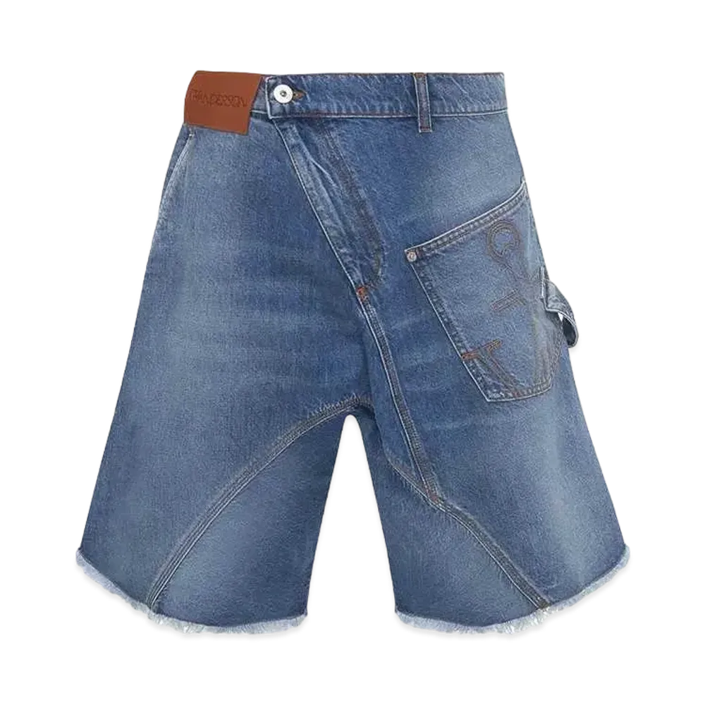 JW ANDERSON Twisted Workwear Denim Shorts "Light Blue"