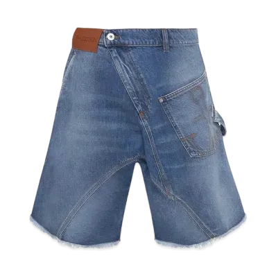 JW ANDERSON Twisted Workwear Denim Shorts "Light Blue"