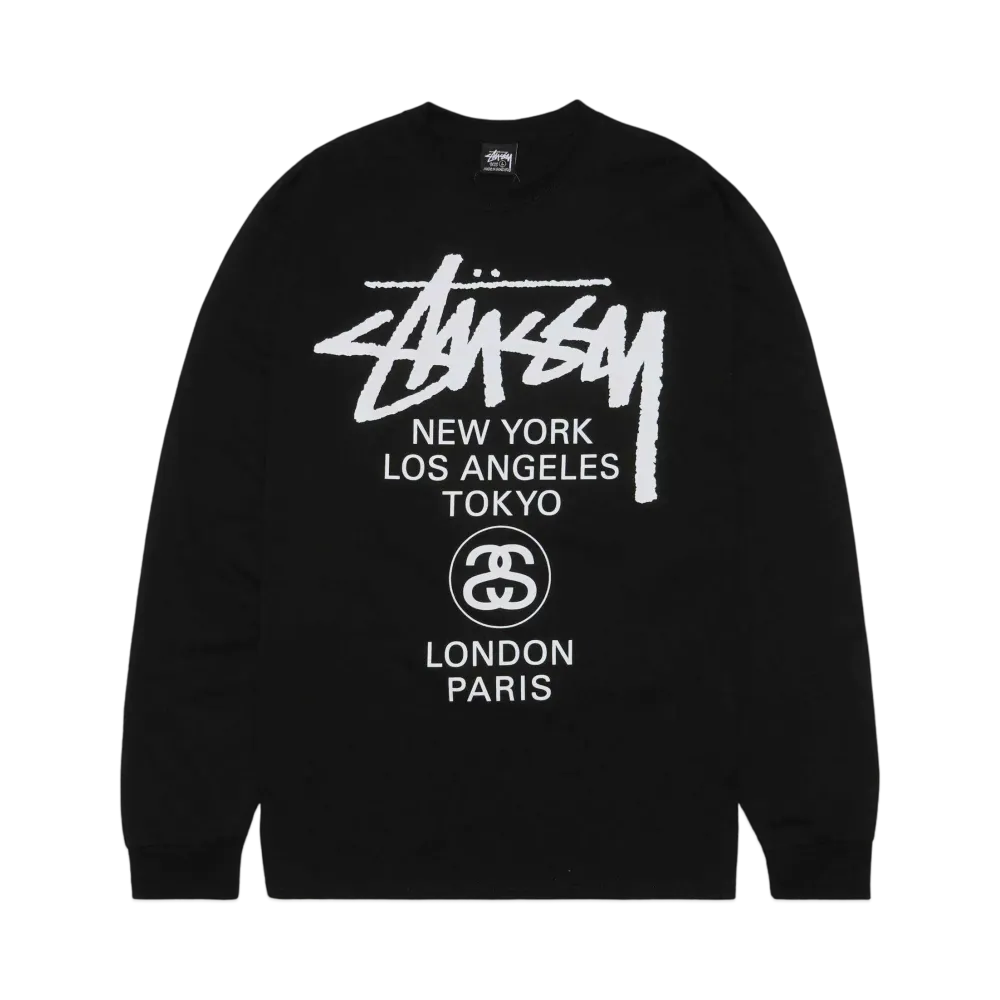 Stussy World Tour LS Tee "Black"