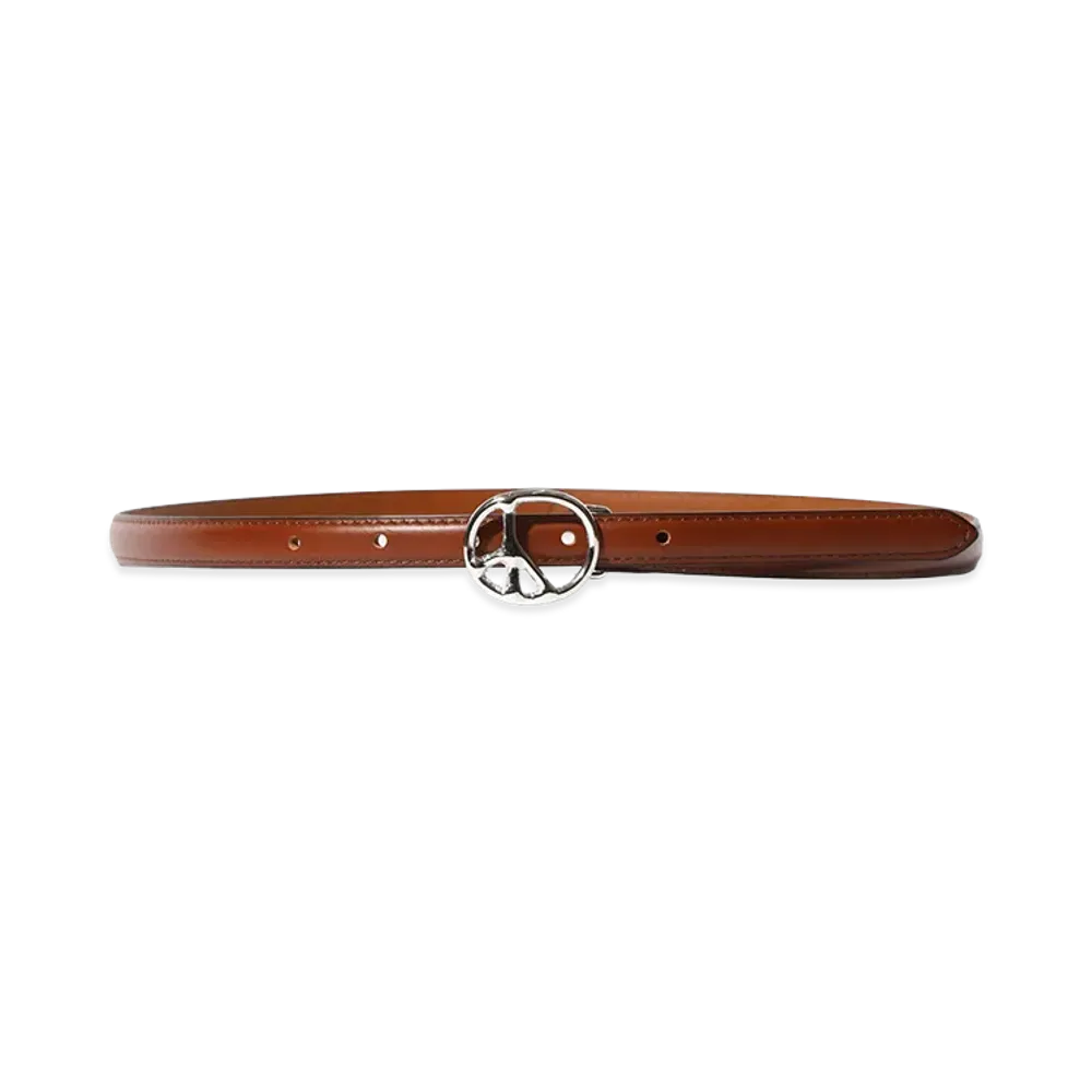 NEEDLES Peace Buckle Narrow Belt Steer "Brown"