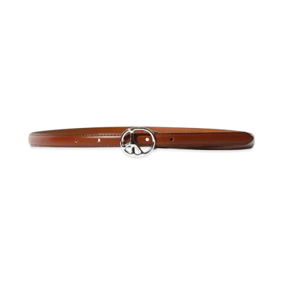 NEEDLES Peace Buckle Narrow Belt Steer "Brown"
