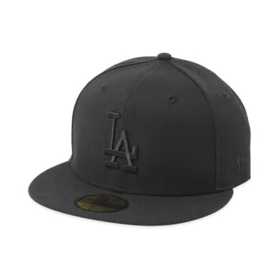 NEW ERA MLB Basic 59Fifty Black On Black Collection Los Angeles Dodgers "Black"