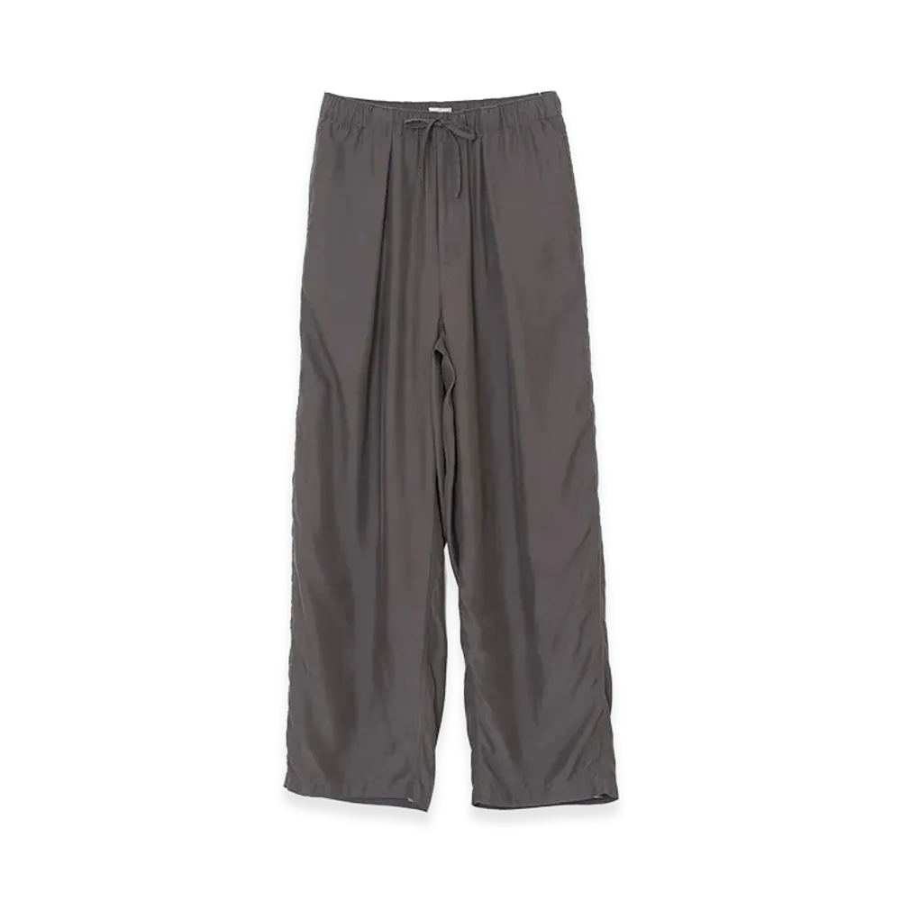 YOKE Cupro Polyester Washable Twill Easy Pants "Brown"