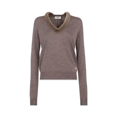 FENDI Women's Wool & Silk Sweater "Gray"