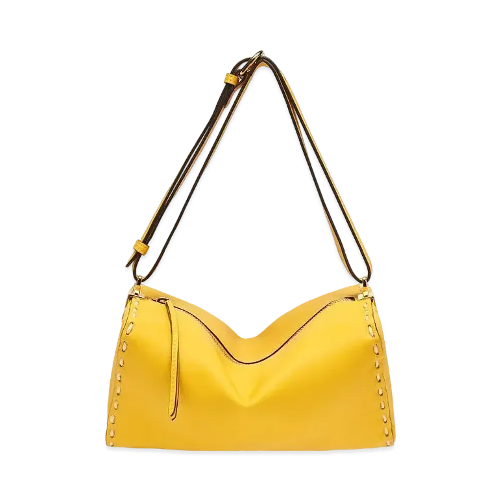 FENDI Triangle Bag Leather Mini-Bag "Yellow"