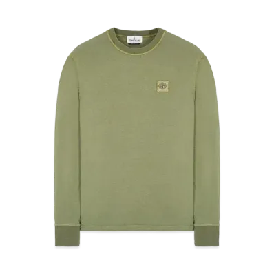 Stone Island 21842 COTTON JERSEY 20/1 'FISSATO' EFFECT_SLIM FIT "Sage Green"