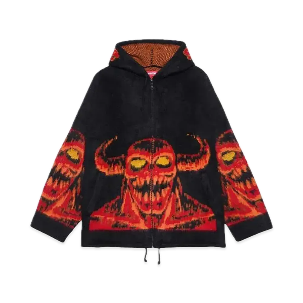 Supreme x Toy Machine Zip Up Hooded Sweater "Black"