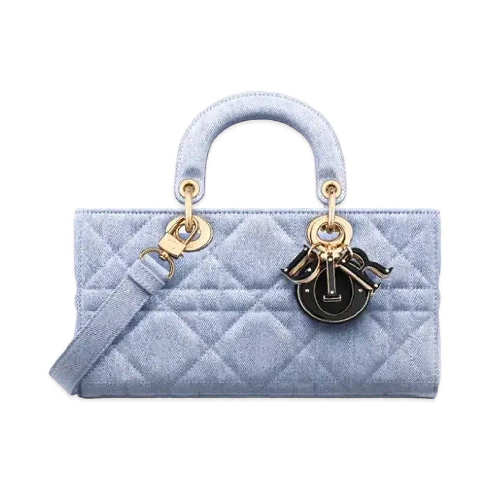 Dior Medium Lady D-Joy Bag Macrocannage Denim "Blue"