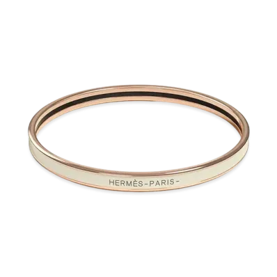 Hermes Uni Bangle "Rose Gold/Creme"