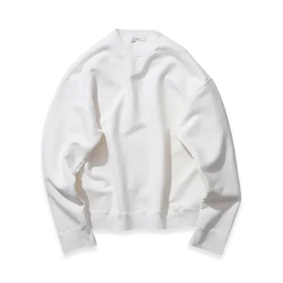 ATON Garment Dyed Urake Oversized Sweatshirt "White"