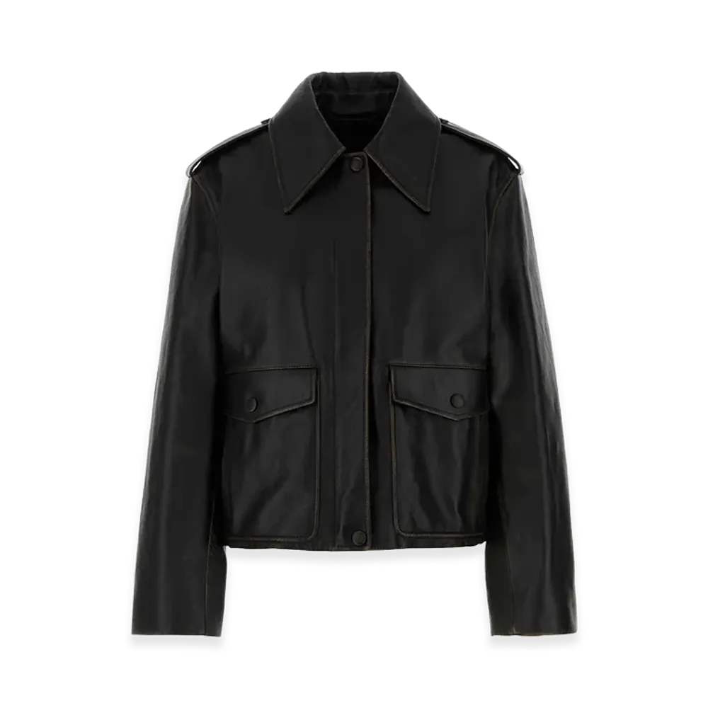 Jil Sander Women's Leather Jacket "Dark Brown"