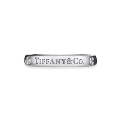 Tiffany & Co. T&CO. Band Ring with Diamonds "Platinum"