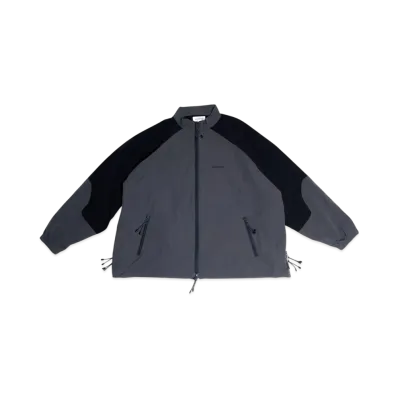 ALOUND Wide Nylon Track Jacket "Charcoal/Black"