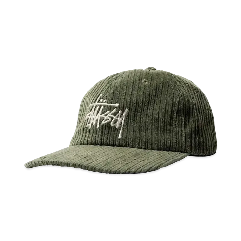 Stussy CORDUROY BIG LOGO LOW PRO CAP "Olive"