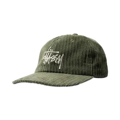 Stussy CORDUROY BIG LOGO LOW PRO CAP "Olive"