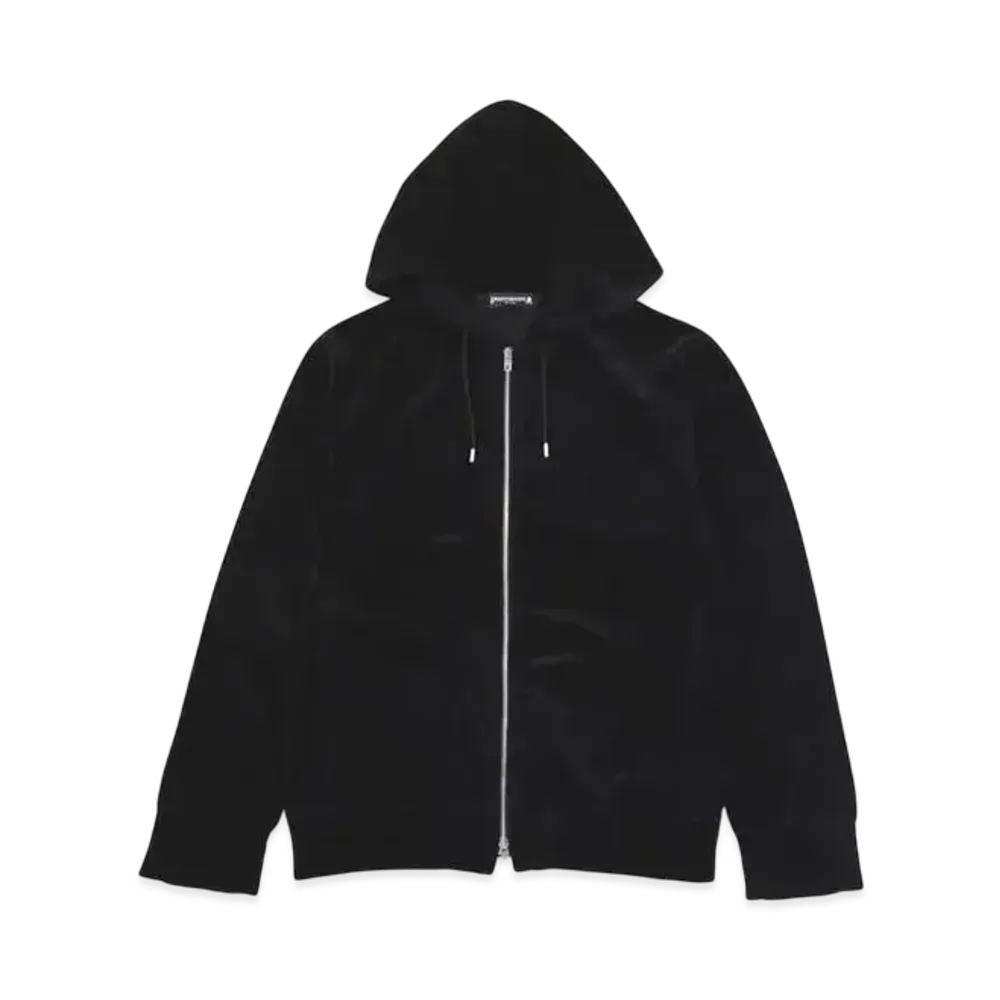 mastermind WORLD Velour Zip Up Hoodie "Black"