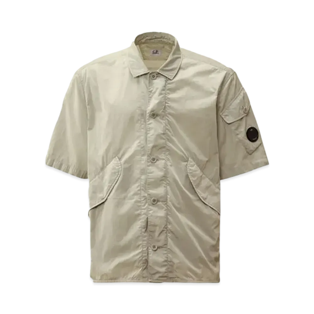 C.P. Company Chrome-R Short Sleeve Overshirt "Blue Fox Grey"