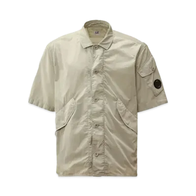 C.P. Company Chrome-R Short Sleeve Overshirt "Blue Fox Grey"