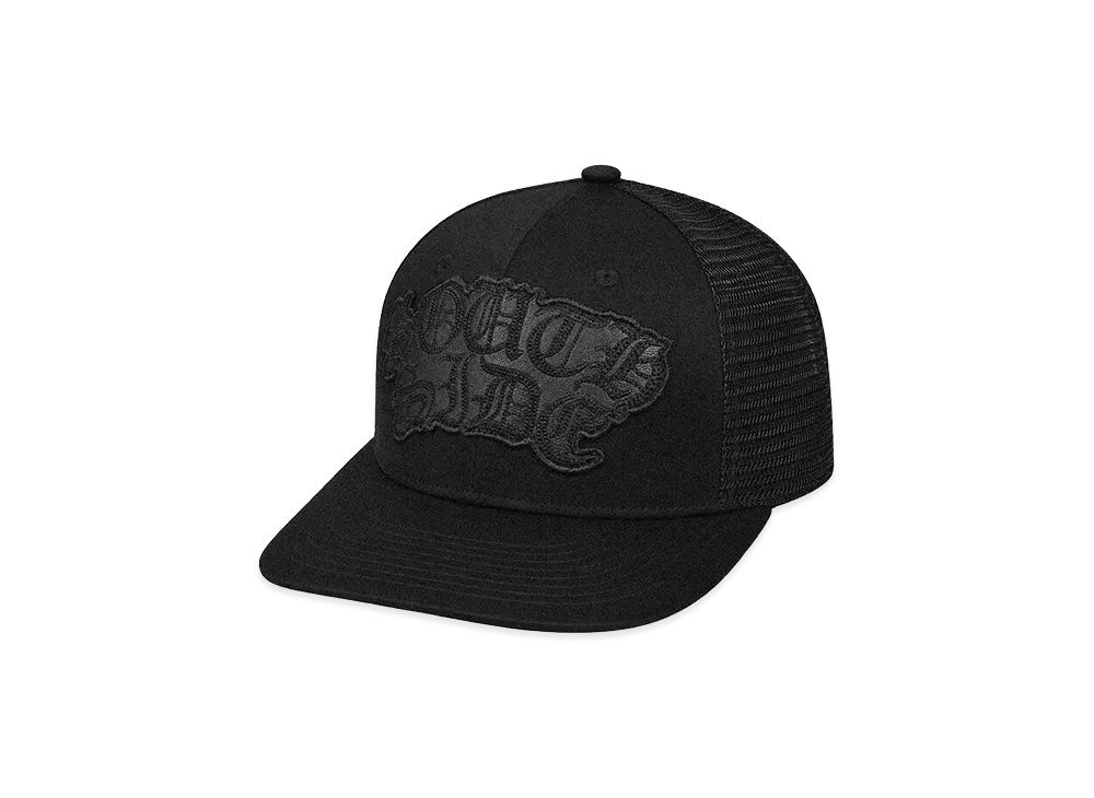 BREATH Faux Leather Patch Mesh Cap "Black"