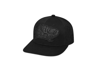 BREATH Faux Leather Patch Mesh Cap "Black"