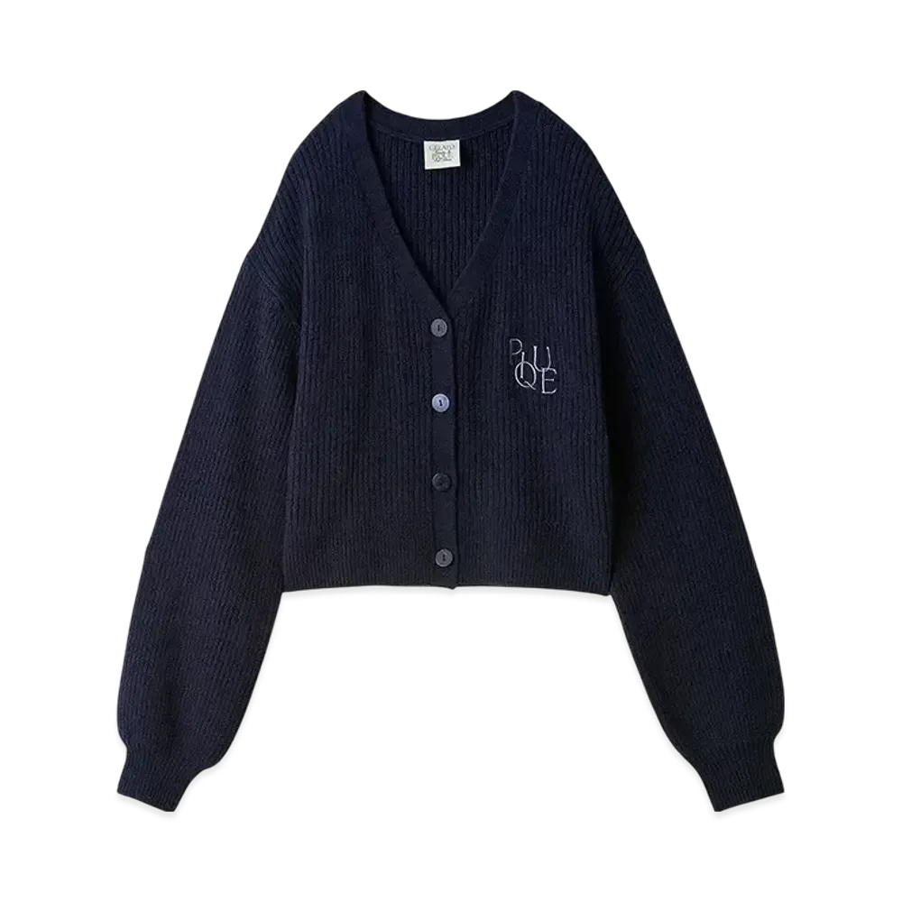 GELATO PIQUE Mother'S Day Rib Cardigan "Navy"