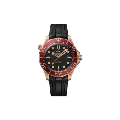 OMEGA Seamaster Diver 300M 42MM Rubber Strap "Bronze Gold/Black/Burgundy" 210.92.42.20.01.003