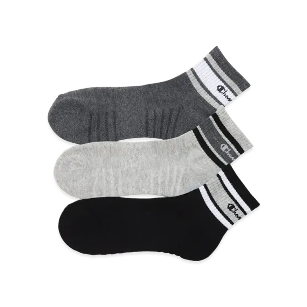 Champion 3-Pair Quarter Length Socks "Monotone Assortment"